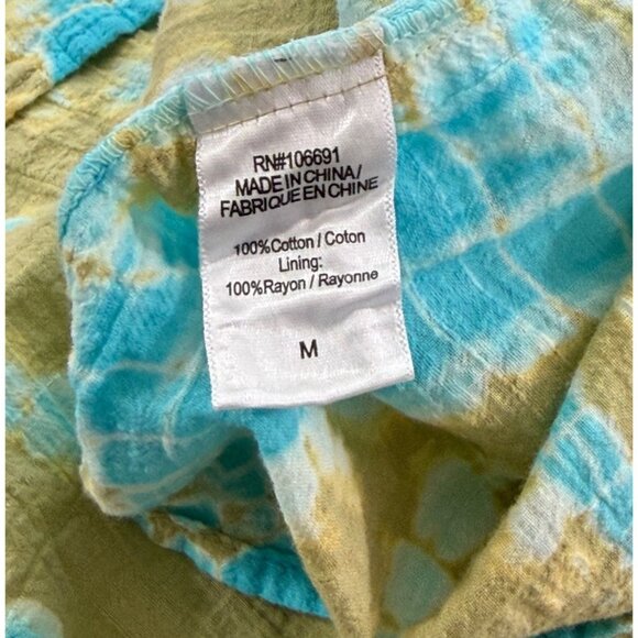 YFB Young Fabulous Broke Off Shoulder Tie Dye Maxi Dress Green Turquoise Size M - Picture 8 of 10